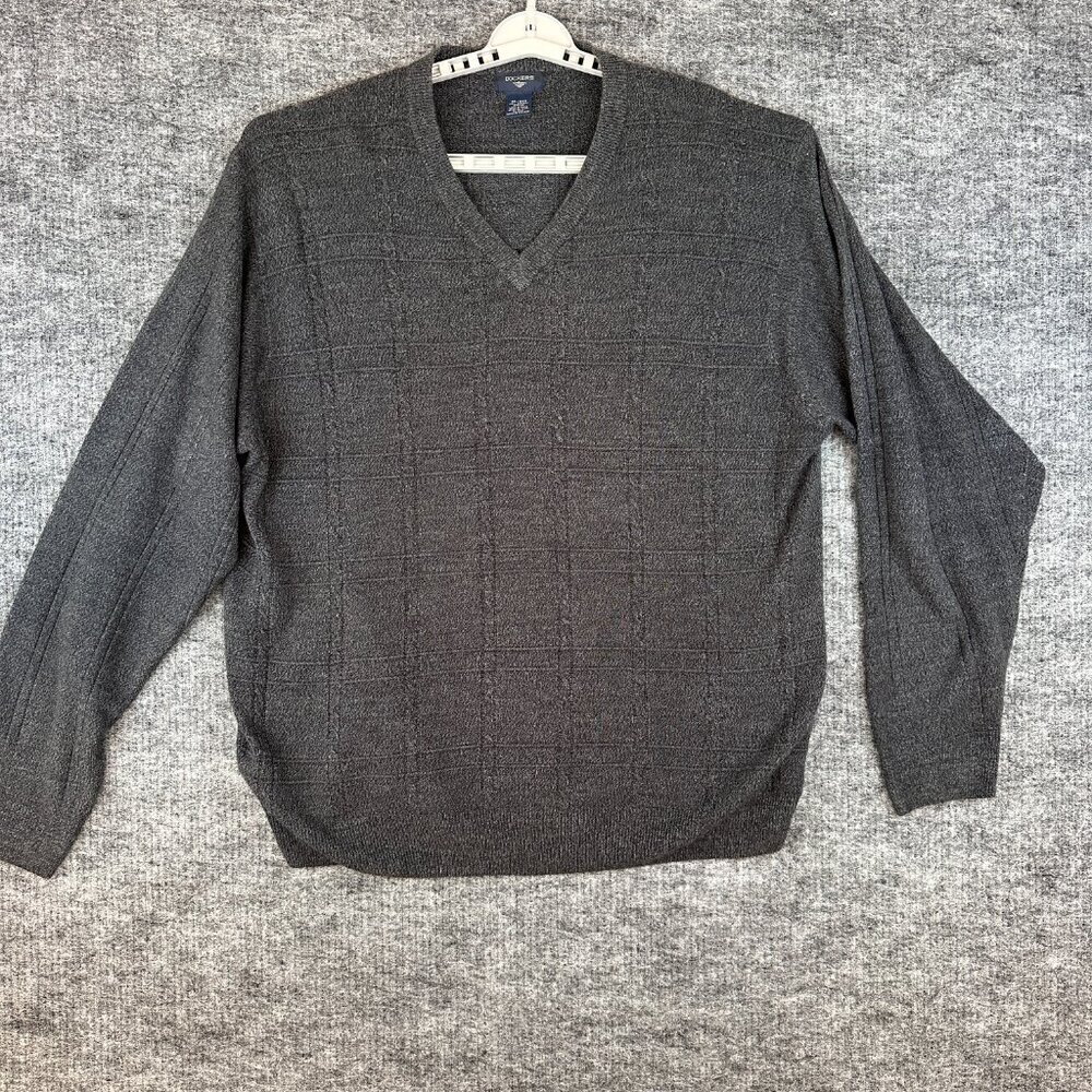 DOCKERS Knitted Men's Sweater, V-Neck, Gray color 2X/2XG - Picture 1 of 9